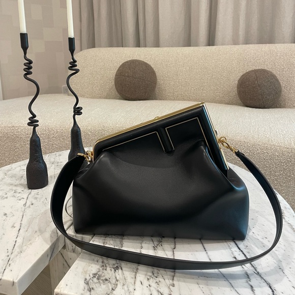 Fendi First Medium | Black Leather Purse | Medium Sized - Picture 3 of 5